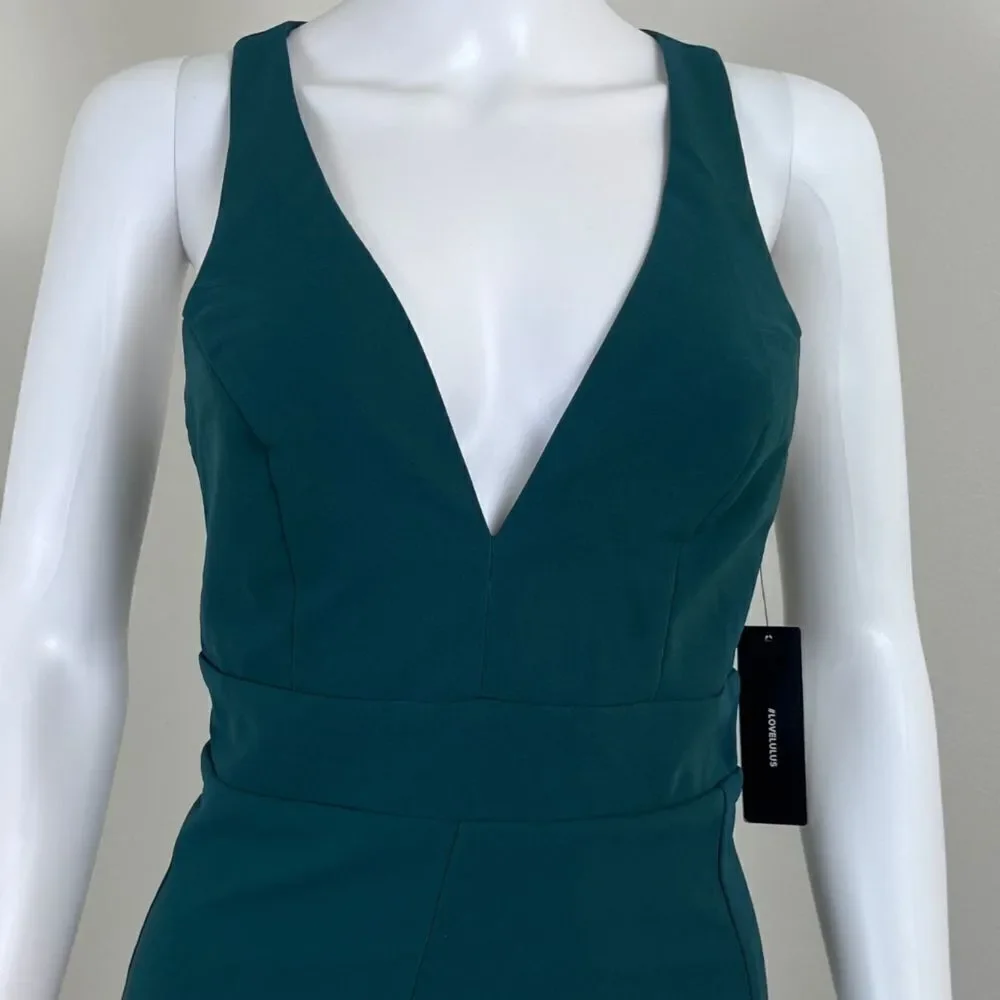 Lulus Sweet Expectation Women Size S Green Ruffle Peplum Bodycon Mini NEW Dress - Picture 5 of 17